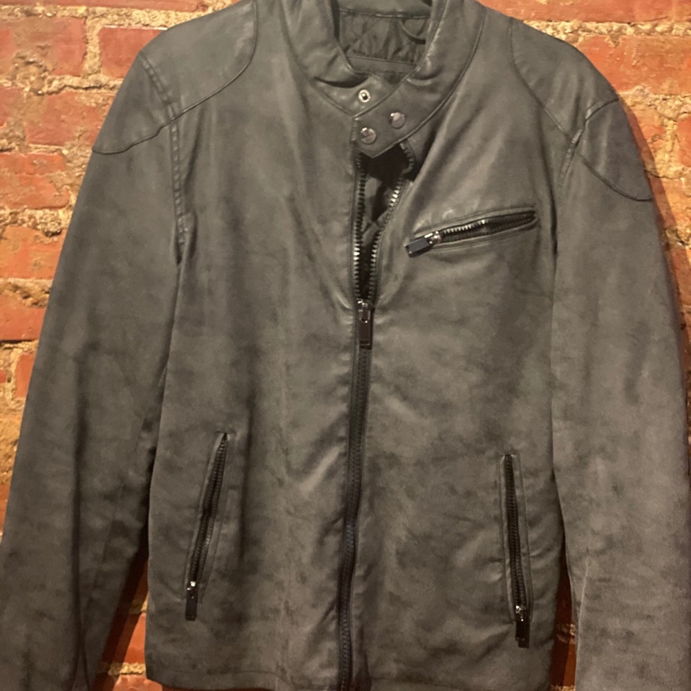 Guess men’s faux suede biker jacket